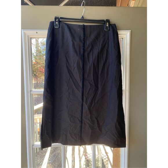 St. Emile Couture Black Virgin Wool Midi Skirt, Size 8, MSRP $415 - Picture 2 of 11